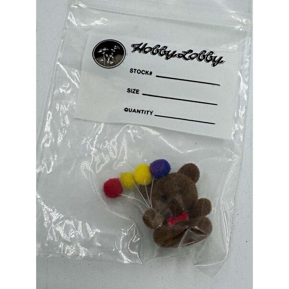 Vintage Hobby Lobby Flocked Birthday Bear Balloon